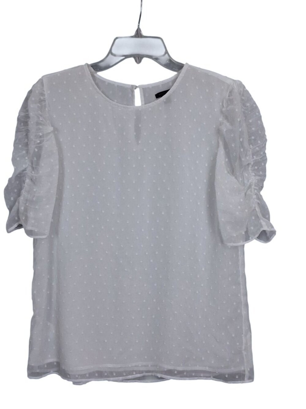 Ann‎ Taylor | White Polka Dot Pull On Blouse | Size S